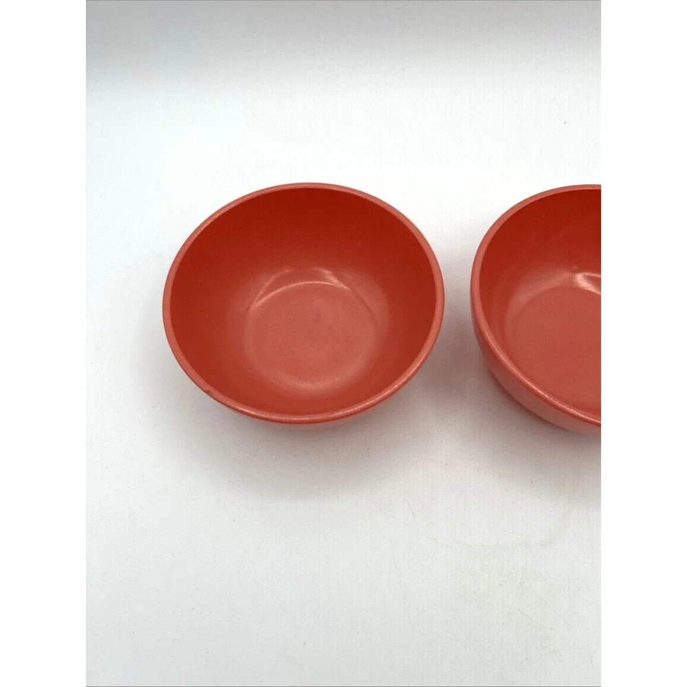Hazel Atlas Small Bowls Set of 2 Pink Platonite Milk Glass Vtg Mid Century 5 in